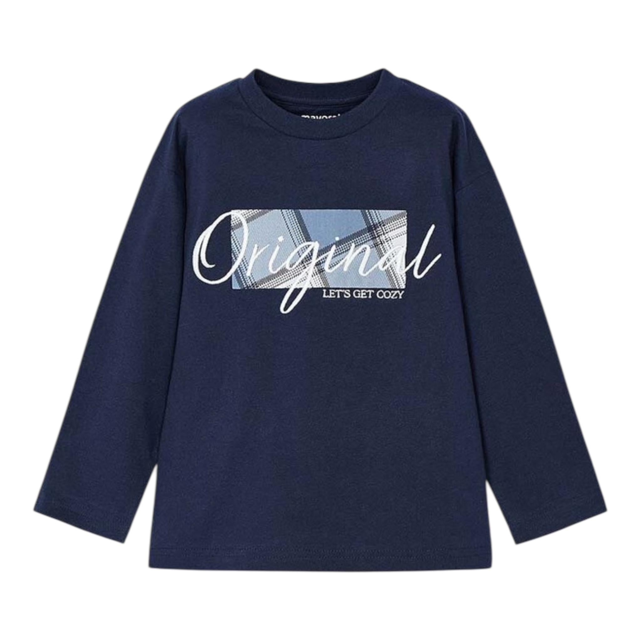 MAYORAL shirt girocollo tinta unita con stampa Blu per Neonato 4046NX BLU MAYORAL 