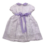 Ilfarobimbi Abito Mezza Manica Bicolore con Fantasia A Righe per Neonata IFB50584N BIANCO/LILLA ILFAROBIMBI 