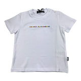 Daniele Alessandrini – Einfarbiges T-Shirt mit Rundhalsausschnitt und weißem Logo-Print für Neugeborene