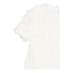 Dou Dou Abito Girocollo Tinta Unita con Applicazioni per Bambina DW1A91X PANNA DOU DOU 