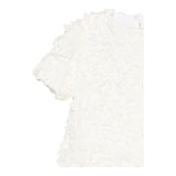 Dou Dou Abito Girocollo Tinta Unita con Applicazioni per Bambina DW1A91X PANNA DOU DOU 