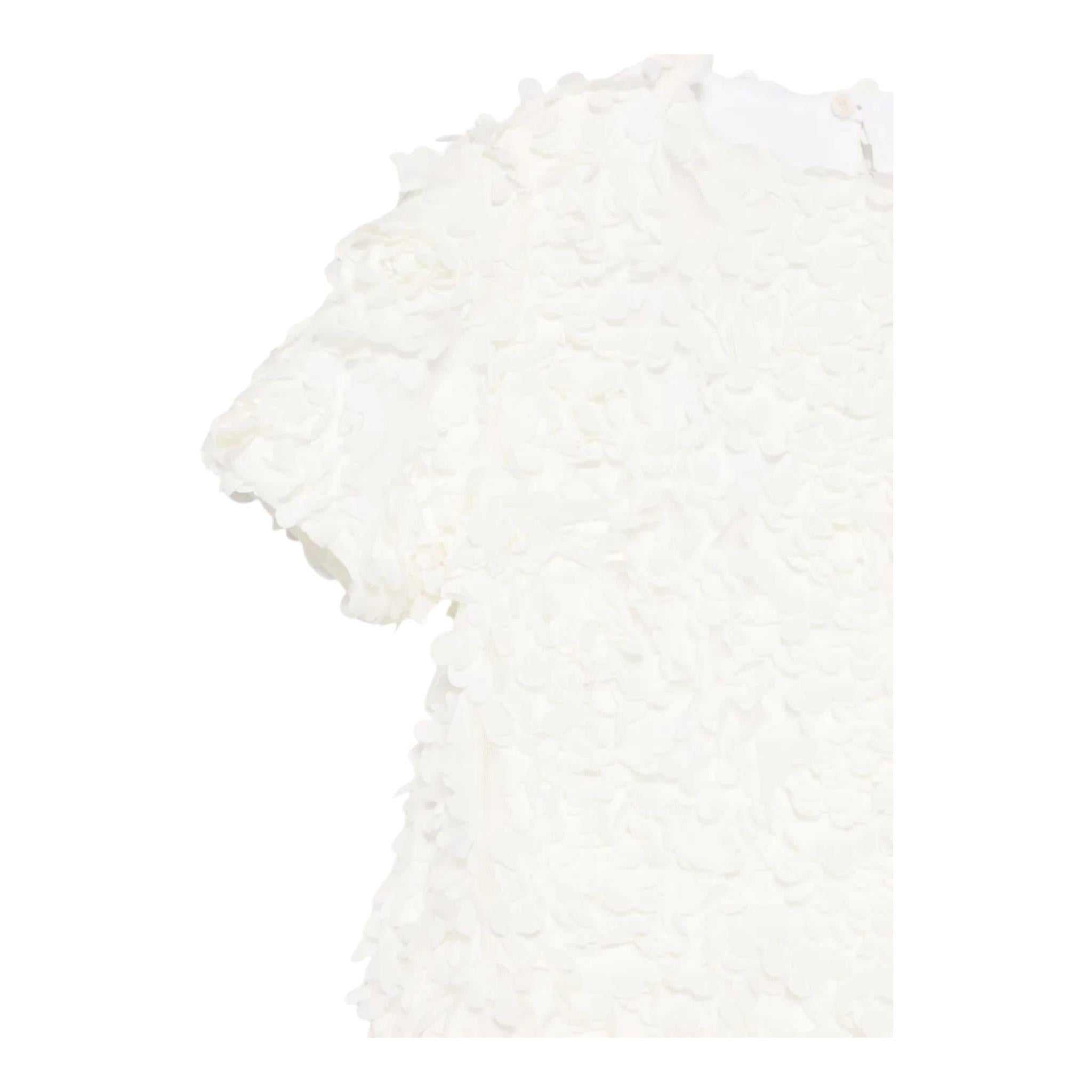 Dou Dou Abito Girocollo Tinta Unita con Applicazioni per Bambina DW1A91X PANNA DOU DOU 