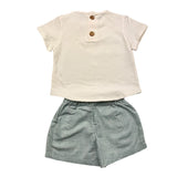 Valentina Bebes 2-teiliges Set T-Shirt-Bermuda Weiß für Neugeborene
