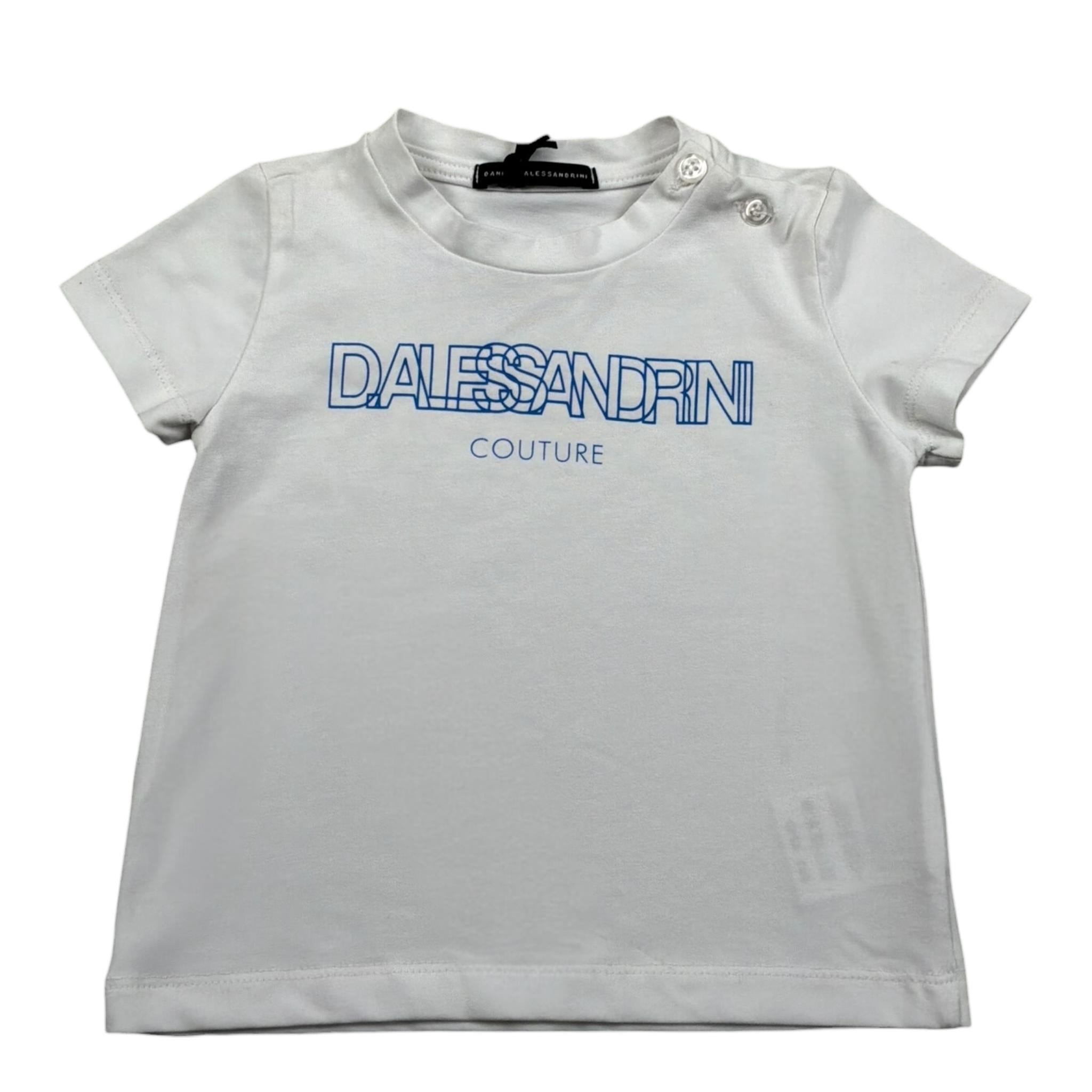 Daniele Alessandrini T-Shirt Girocollo Tinta Unita con Logo per Neonato 1296M0933 BIANCO DANIELE ALESSANDRINI 