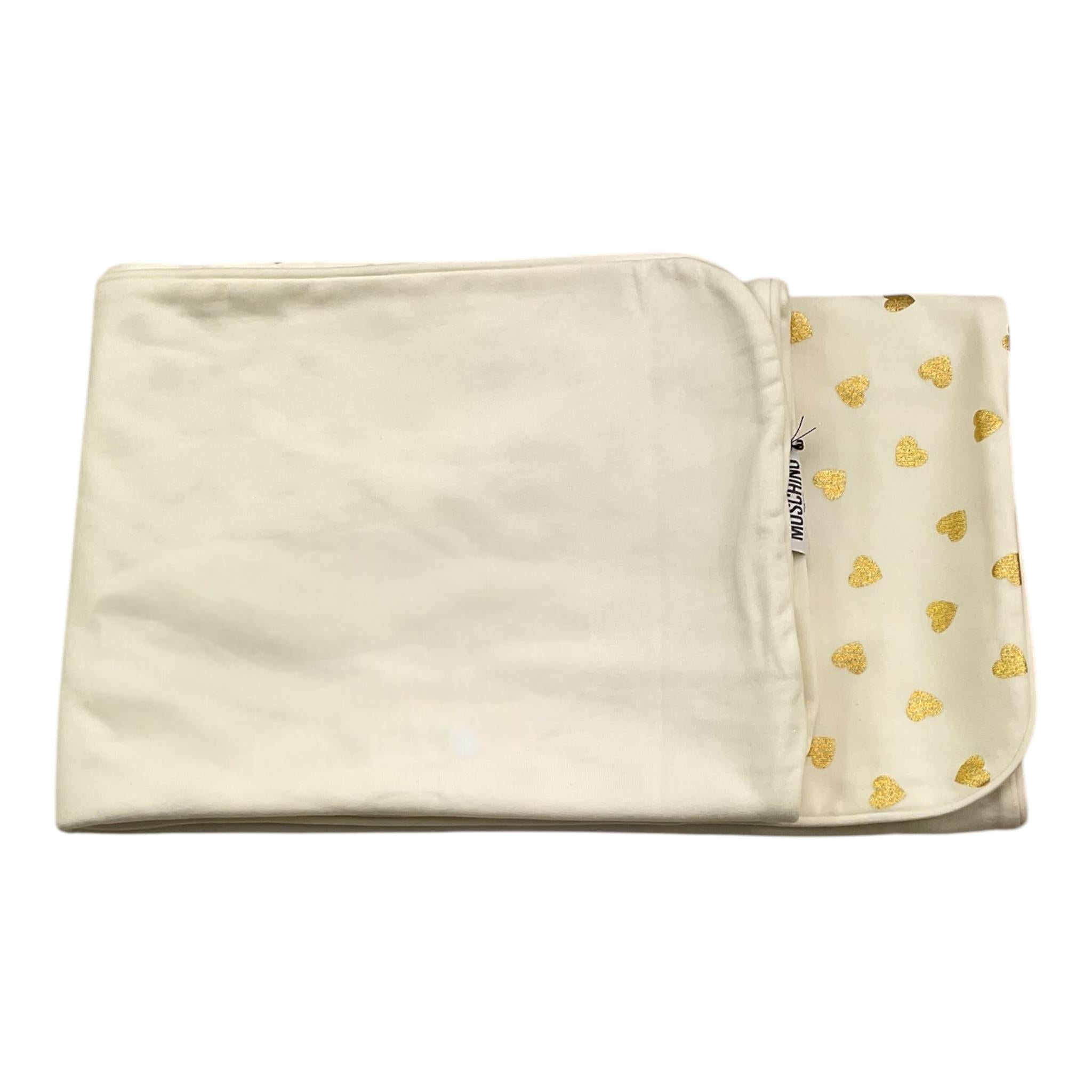 MOSCHINO coperta tinta unita con fantasia Bianco per Neonata MDB001X BIANCO MOSCHINO 