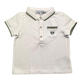 Tartine Et Chocolat Poloshirt, halbarm, einfarbig, mit kontrastierendem Besatz, weiß/grün, für Neugeborene