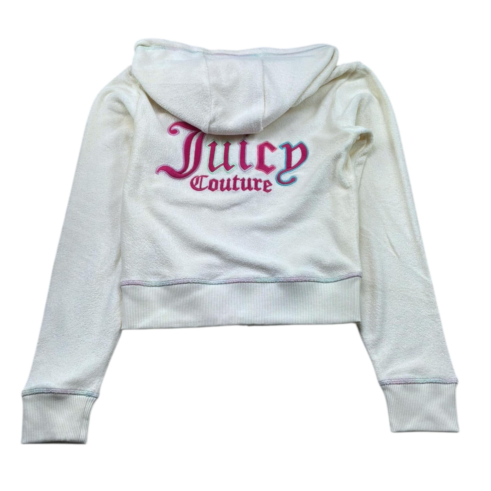 Juicy Couture Felpa con Zip E Cappuccio Tinta Unita per Bambina JBX6524 PANNA JUICY COUTURE 