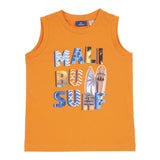 Chicco Einfarbiges Tanktop mit Rundhalsausschnitt und kontrastierendem orangefarbenem Aufdruck für Jungen