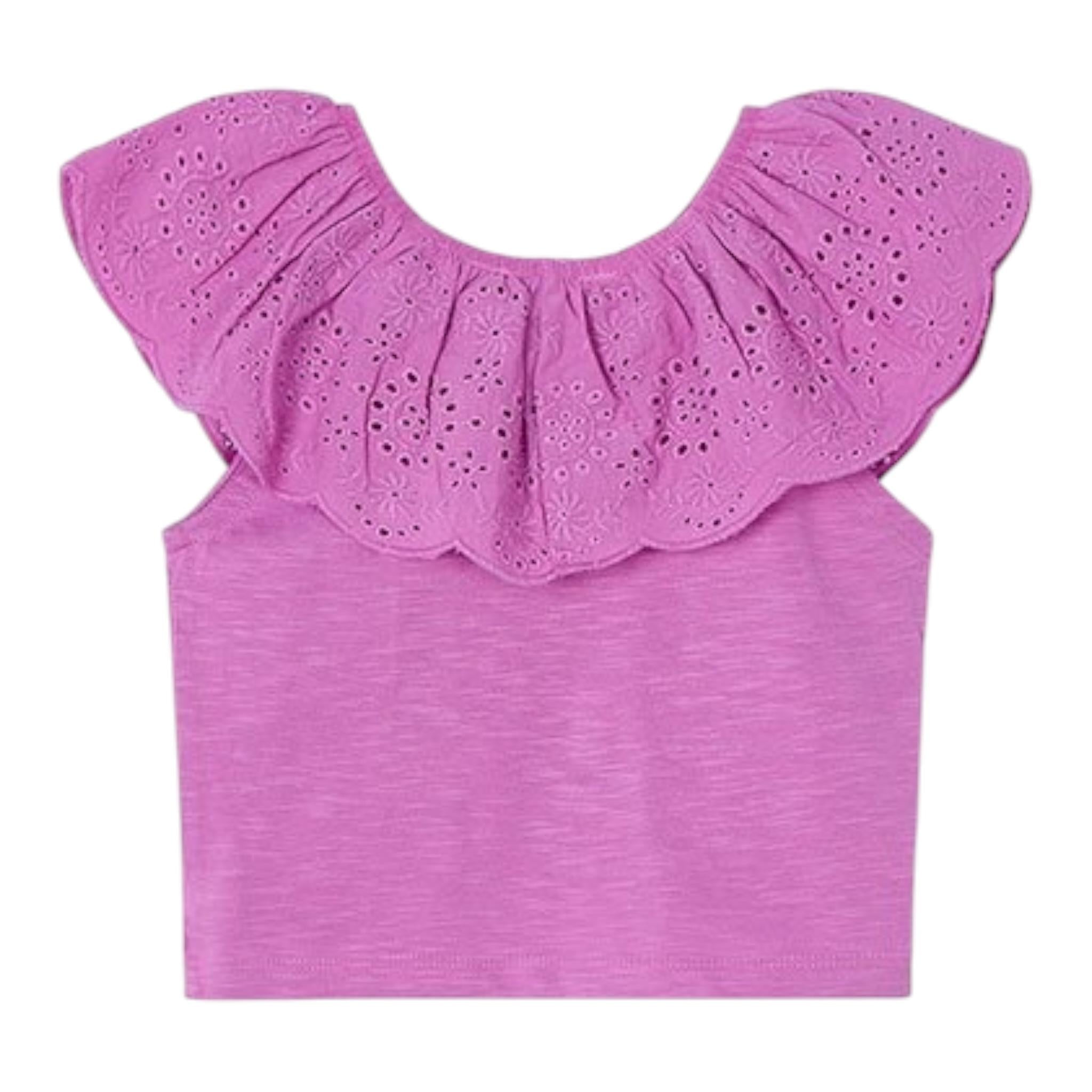 Mayoral Top Tinta Unita con Scollo A Barca per Bambina 3012 VIOLA MAYORAL 