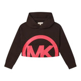 MICHAEL KORS felpa tinta unita con cappuccio logata Marrone per Bambina R15214 MARRONE MICHAEL KORS 