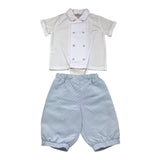 La Stupenderia Completo 2 Pezzi Camicia-Bermuda Bicolore per Neonato CCCT73 BIANCO/AZZURRO LA STUPENDERIA 