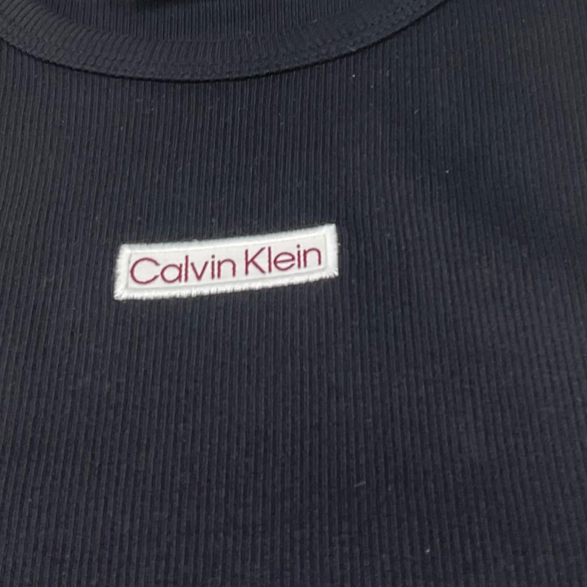 Calvin Klein Abito Tinta Unita Giromanica con Logo per Bambina IG0IG02906 NERO CALVIN KLEIN 