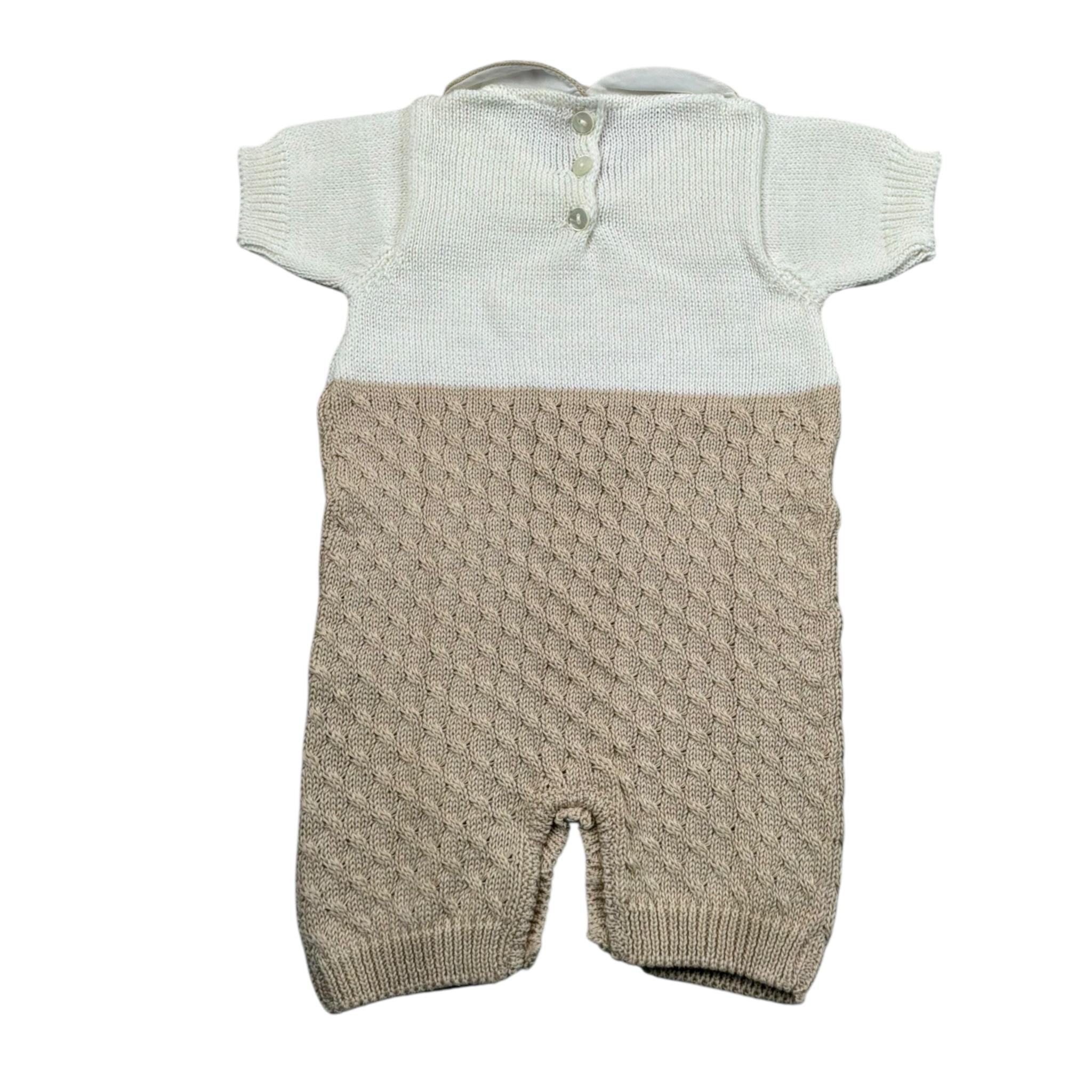 Scaldacuore Tutina Bicolore Mezza Manica per Neonato TR02PE24 BIANCO/BEIGE SCALDACUORE 