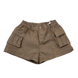 Dusty Color Short Tinta Unita con Elastic In Vita per Bambina DJWS5015SH MARRONE DUSTY COLOR 