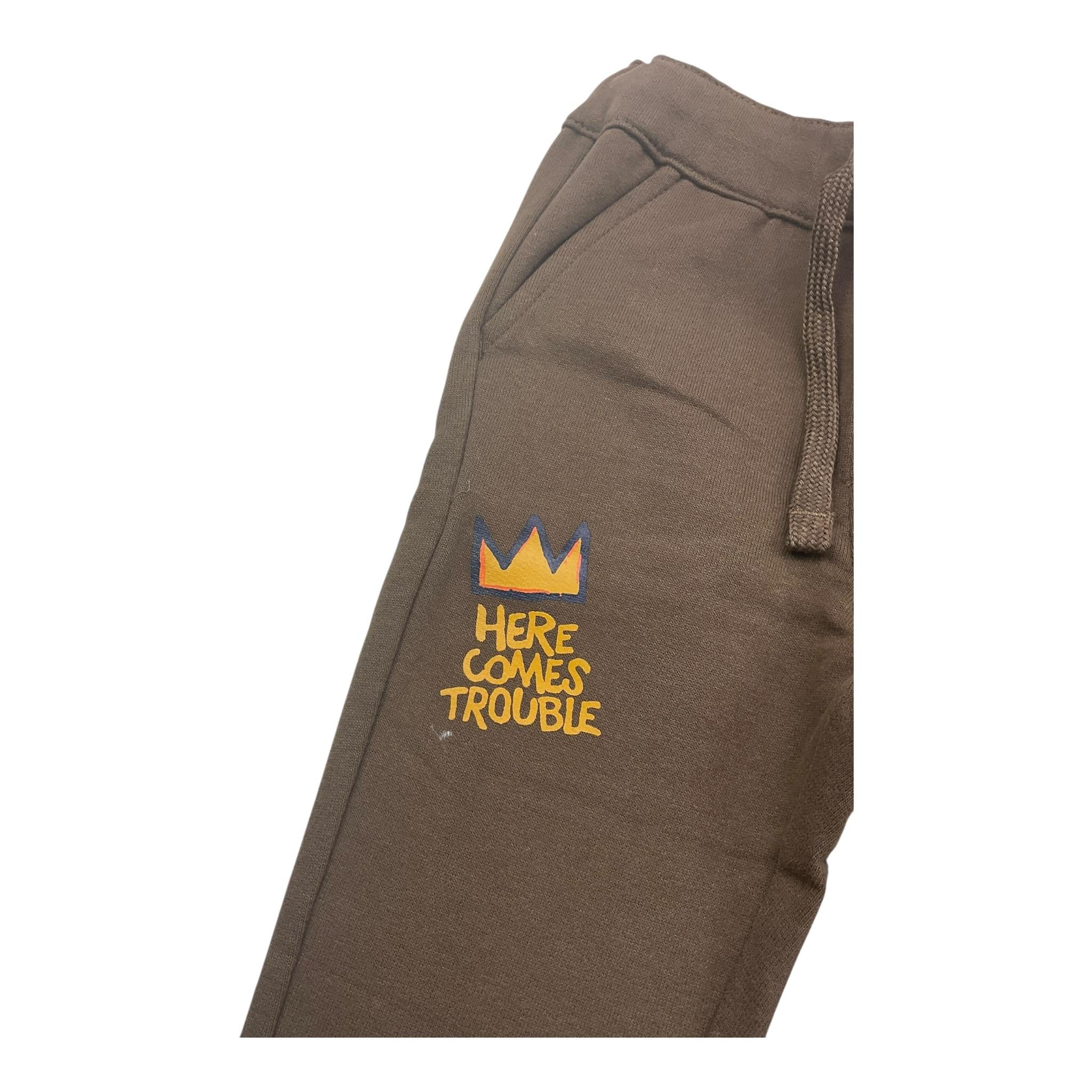 I DO pantalne tuta tinta unita cn elastic in vita Marrone per Neonato 4A509 MARRONE I DO 