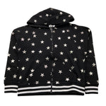 MONNALISA felpa cn zip e cappuccio tinta unita con stampe stelle Nero per Bambina 660802 NERO MONNALISA 