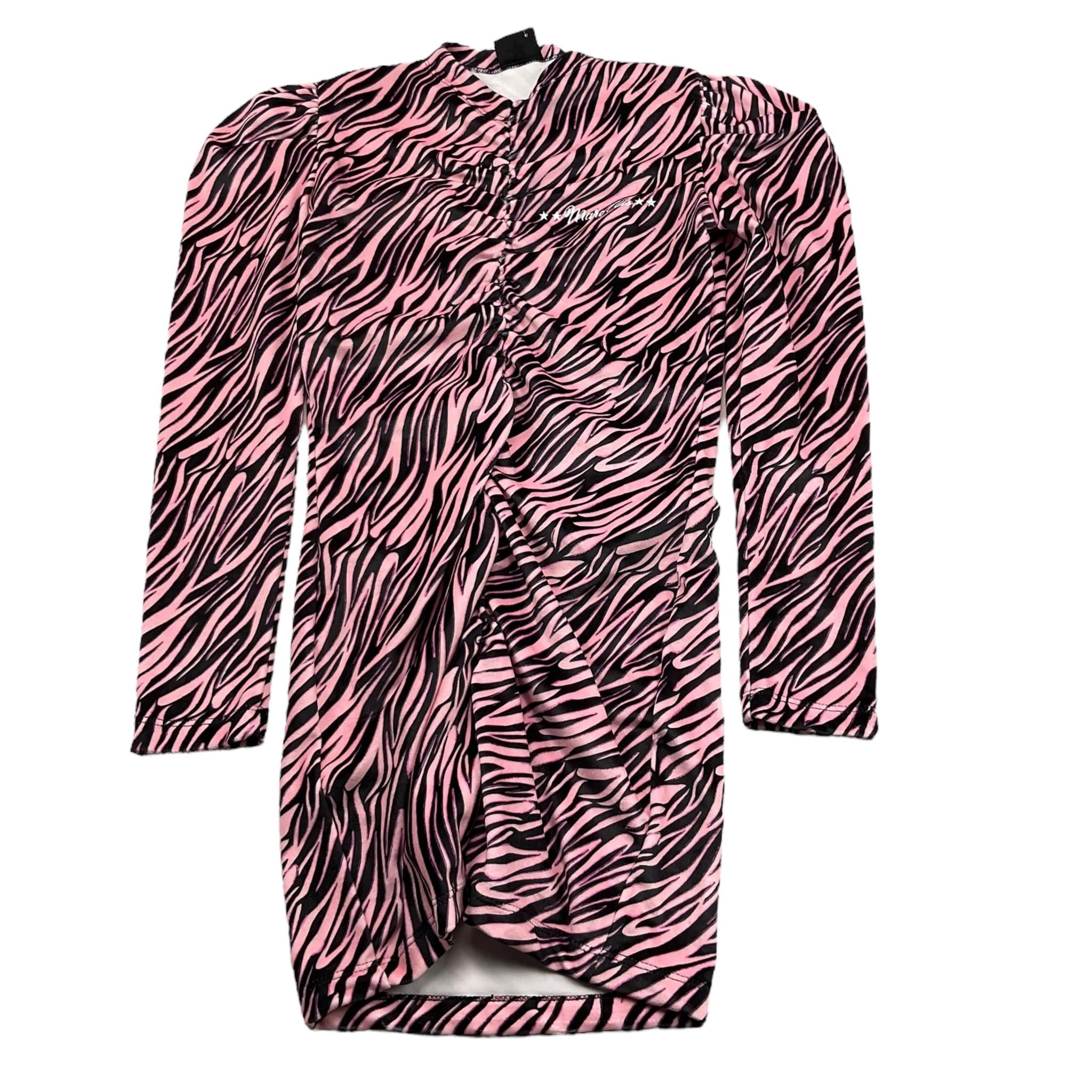 MARC ELLIS abiti manica lunga fantasia zebrata in ciniglia Rosa per Bambina JMJDR002733 ROSA MARC ELLIS 