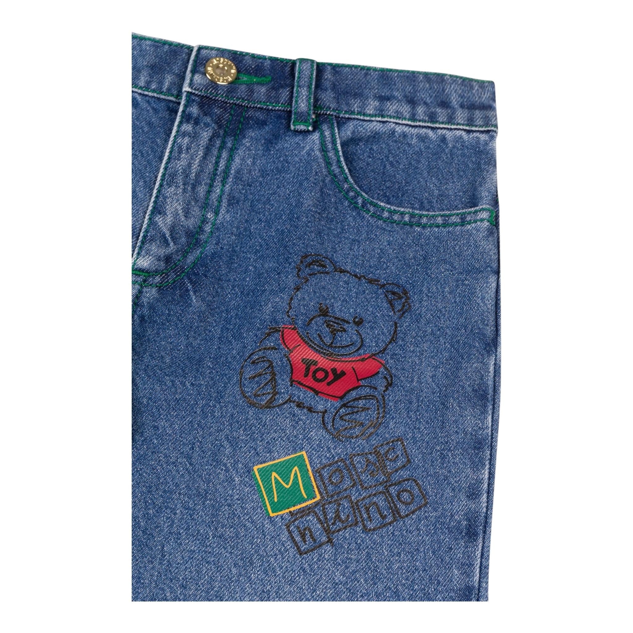 MOSCHINO jeans tinta unita con elastico in vita Blu per Bambino HUP07V BLU MOSCHINO 