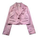 Please Giacca Tinta Unita In Raso per Bambina JB01310G73X ROSA PLEASE 