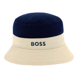Boss Cappello Modello Pescatore Bicolore con Logo per Neonato J51698 BLU/BEIGE BOSS 