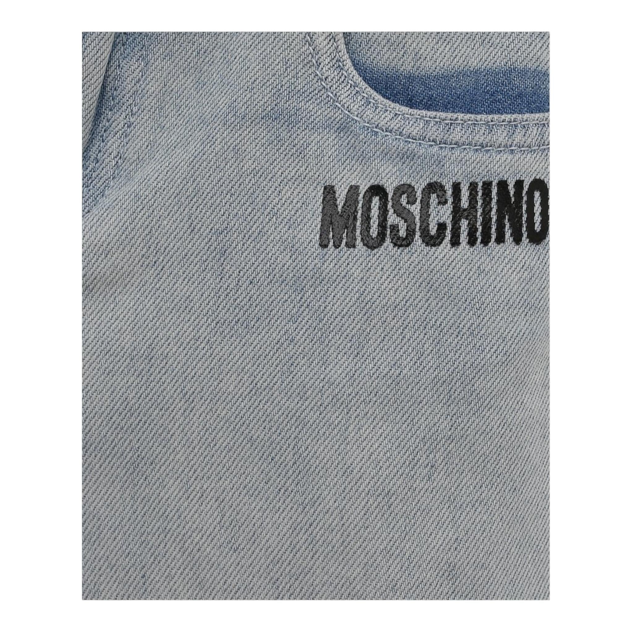 Moschino Bermuda In Denim Tinta Unita per Bambino HUQ01Y AZZURRO MOSCHINO 