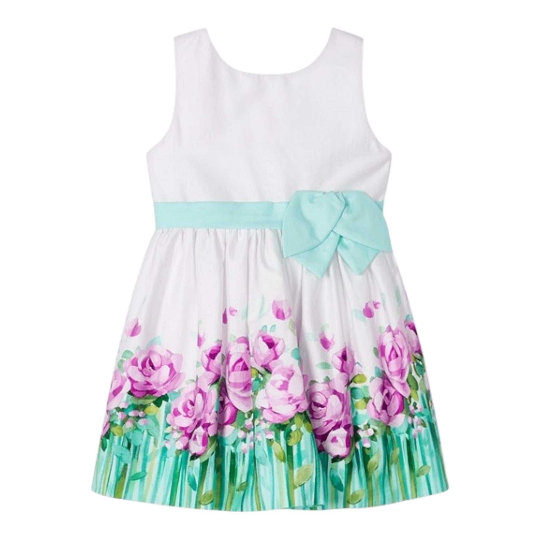 Mayoral Abito Tinta Unita con Fantasia Fiori per Neonata 3915N BIANCO MAYORAL 