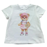 Le Bebe T-Shirt Girocollo Tinta Unita con Stampa per Neonata LBG6440 BIANCO LE BEBE 