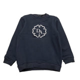 Daniele Alessandrini Rundhals-Sweatshirt, einfarbig, mit blauem Aufdruck für Neugeborene