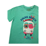 Losan Einfarbiges T-Shirt mit Rundhalsausschnitt und kontrastierenden Drucken, Aquagrün, für Neugeborene
