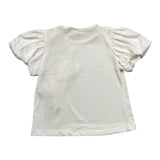 Please T-Shirt Rundhals Kontrastdruck Weiß für Baby Mädchen
