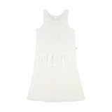 Billieblush Abito Tinta Unita con Fiori Giromanica per Bambina U21132J BIANCO BillIEBLUSH 