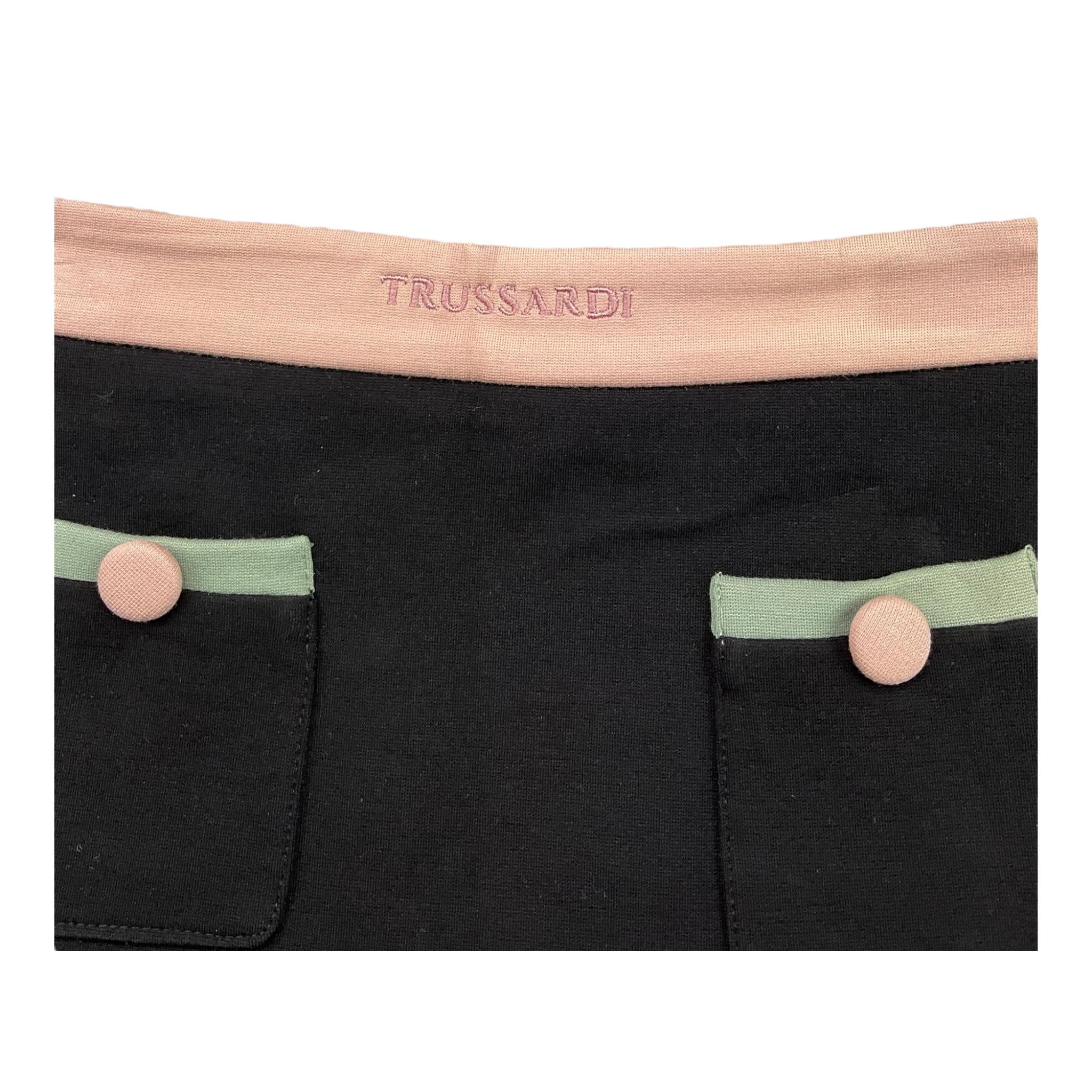 TRUSSARDI gonna tinta unita con logo e tasche Nero per Bambina TGA25102GO NERO TRUSSARDI 