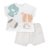 Chicco Complete T-Shirt-Bermuda Einfarbig mit Muster und Aufdruck Weiß für Neugeborene
