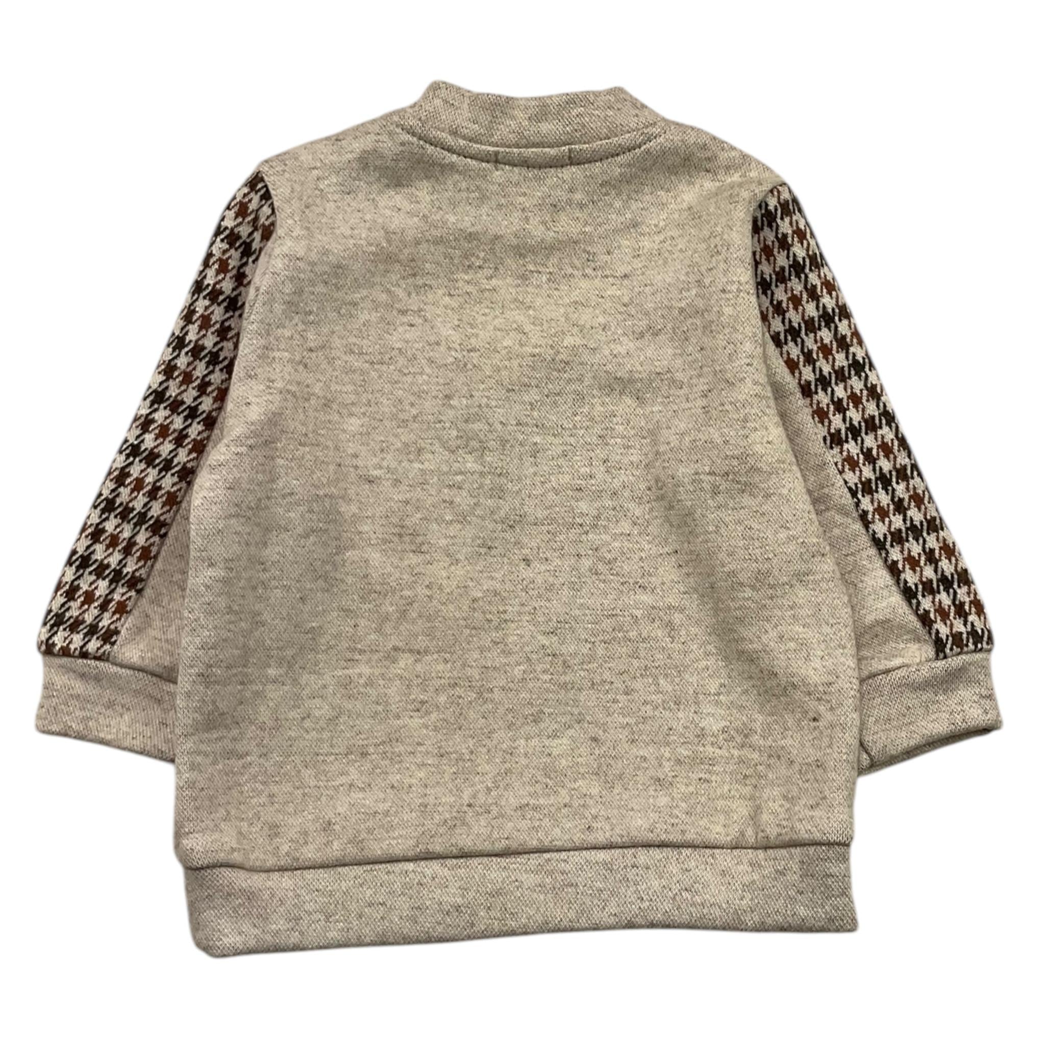 NANAN felpa chiusa girocollo tinta unita con maniche in contrasto Beige per Neonato I24149 BEIGE NANAN 
