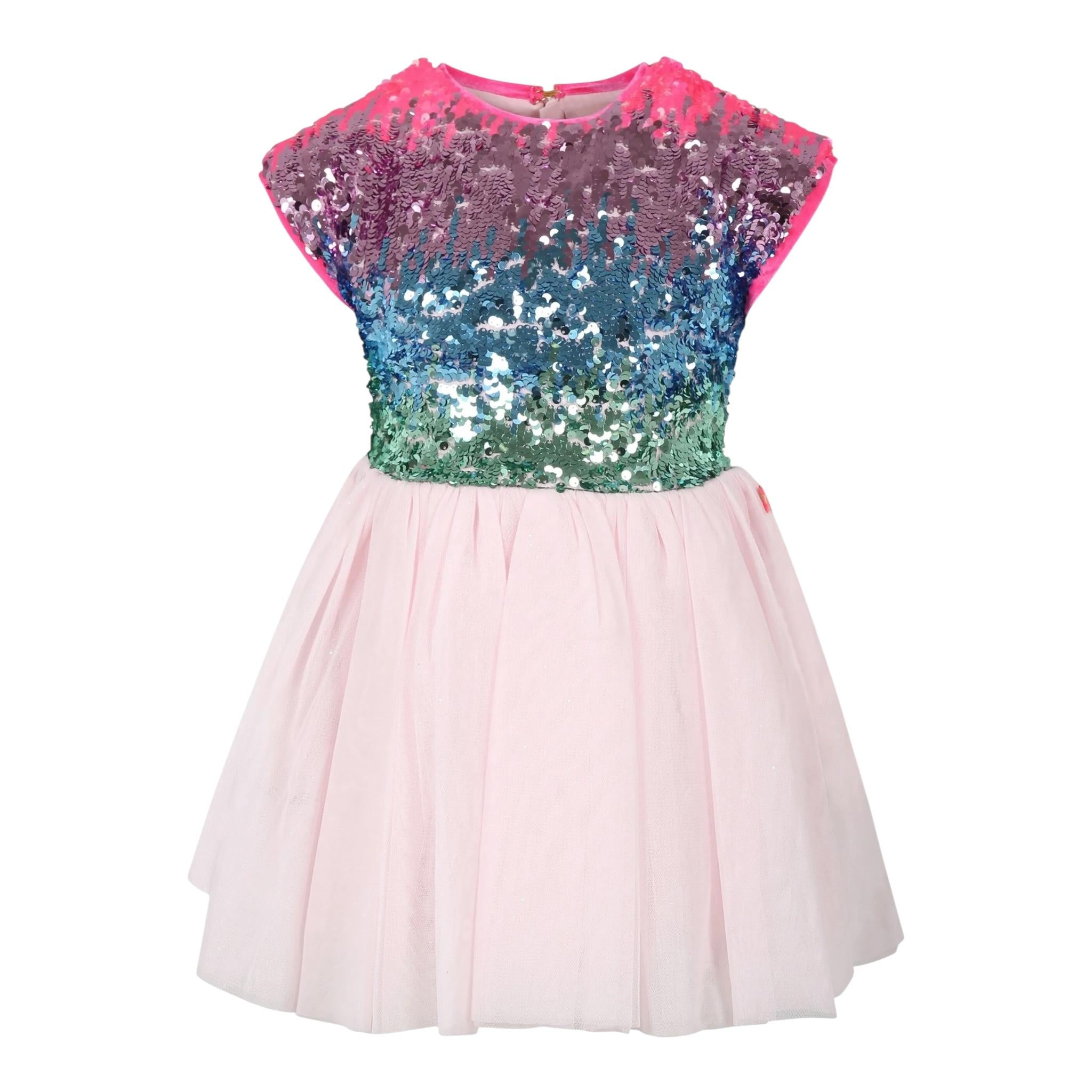 BillIEBLUSH abito multicolor giromanica con pailletts Rosa per Bambina U20650X ROSA BillIEBLUSH 