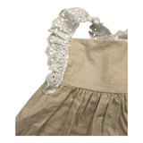Babidu Einfarbiges Ärmelloses Kleid Mit Beige Stickerei Für Baby Mädchen