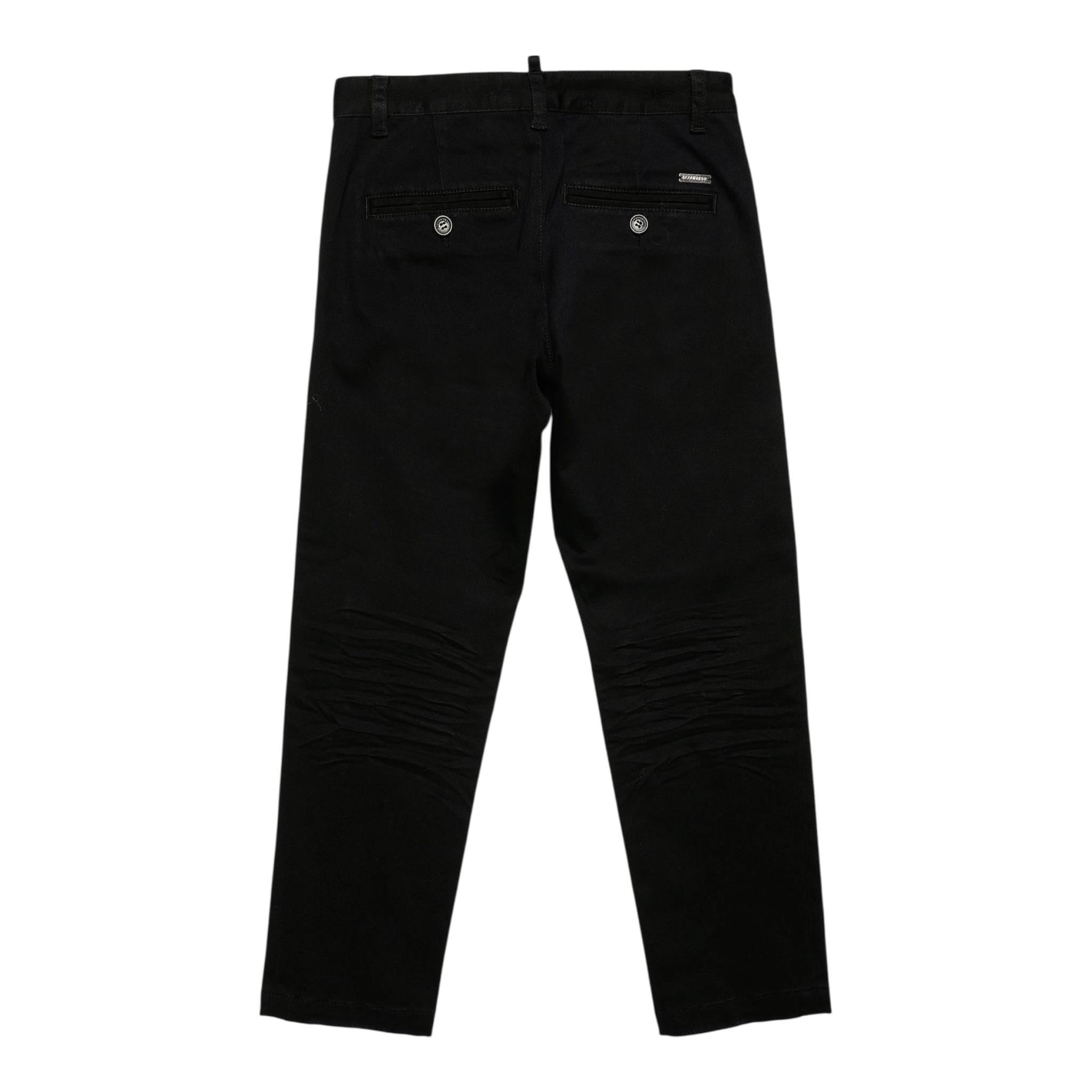 Dsquared2 Pantalone Tinta Unita con Strappi per Bambino DQ1748 NERO DSQUARED2 