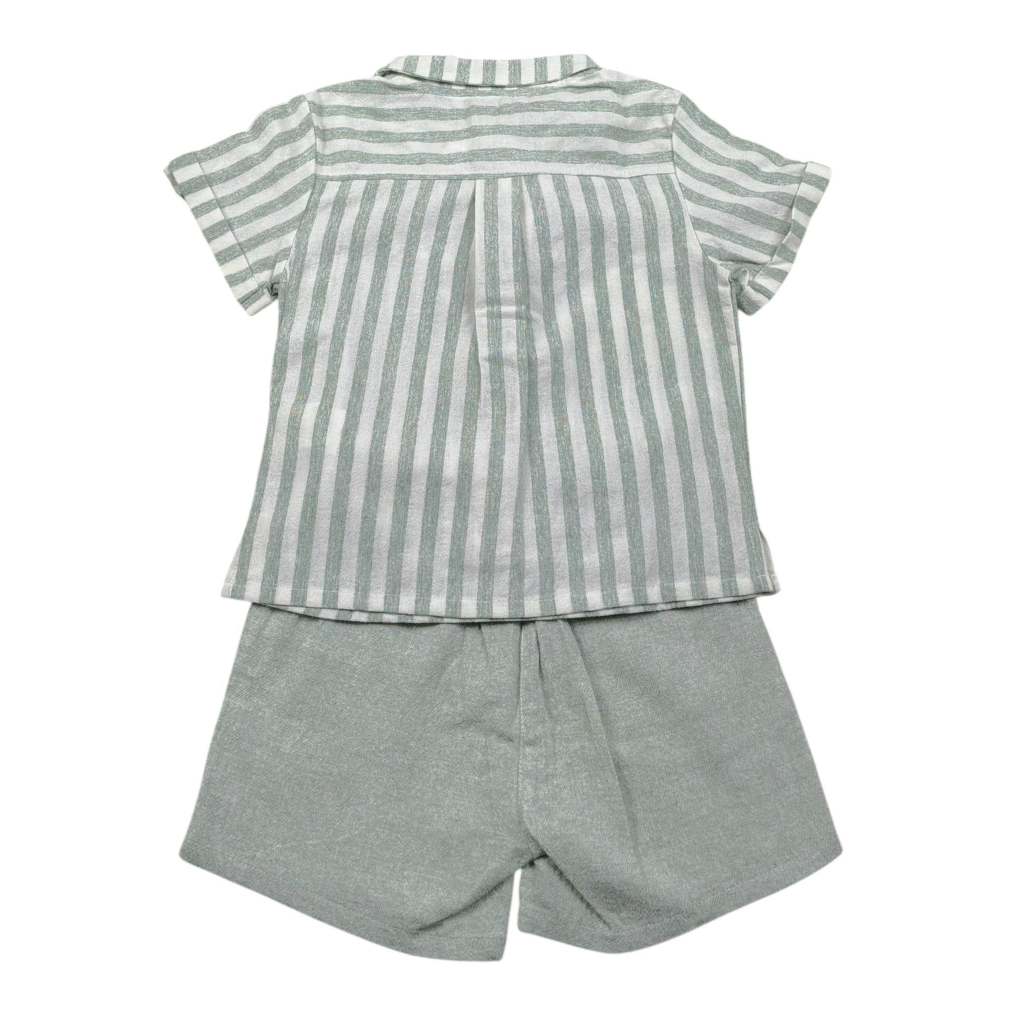 Babidu Completo 2 Pezzi Camicia-Bermuda per Bambino 40409 BIANCO/VERDE BABIDU 