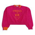 PINKO maglia tinta unita con stampa in contrasto Fuxia per Bambina F4PIBGJP108JX FUXIA PINKO 