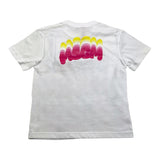 Msgm – Einfarbiges T-Shirt mit Rundhalsausschnitt und weißem Katzendruck für Mädchen