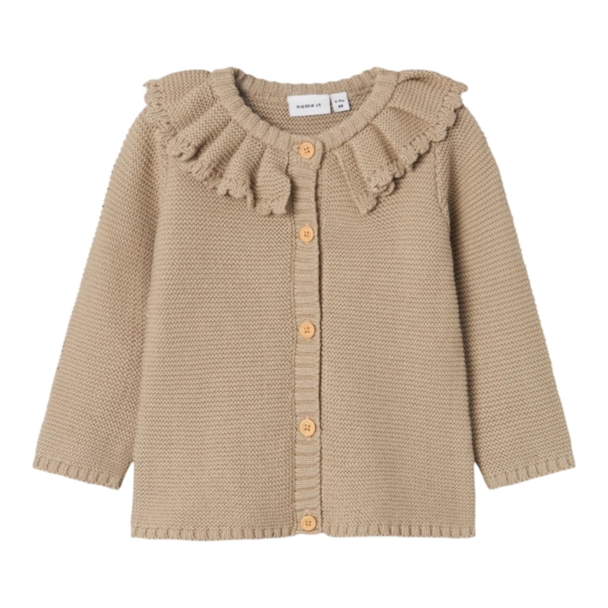 NAME IT cardigan tinta unita con colletto Sabbia per Neonata 13231270 SABBIA NAME IT 