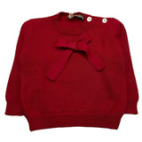 LITTLE BEAR maglia girocollo tinta unita con fiocco Rosso per Neonata 7163 ROSSO LITTLE BEAR 