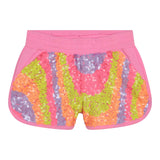 Billieblush Neonpinke Pailletten-Shorts in Volltonfarbe für Baby-Mädchen