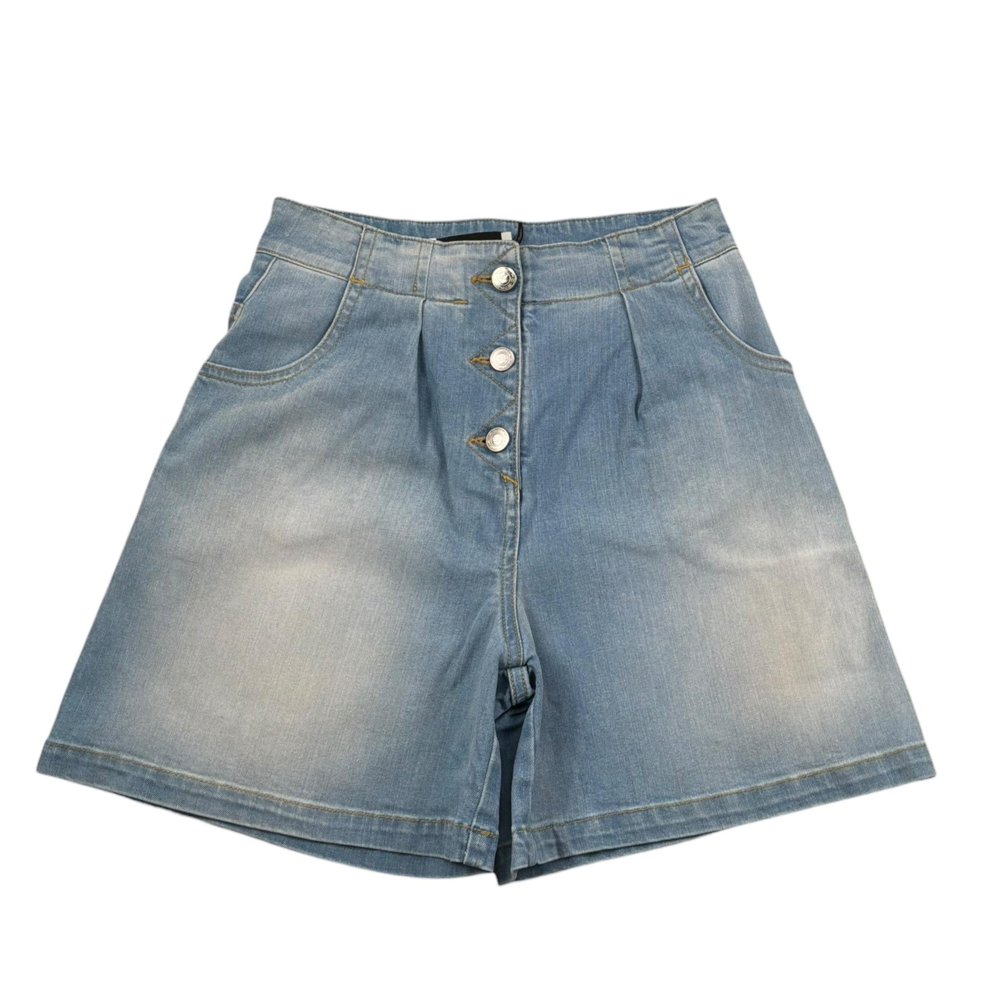 Etro Short Tinta Unita In Denim per Bambina GW6A49X AZZURRO ETRO 