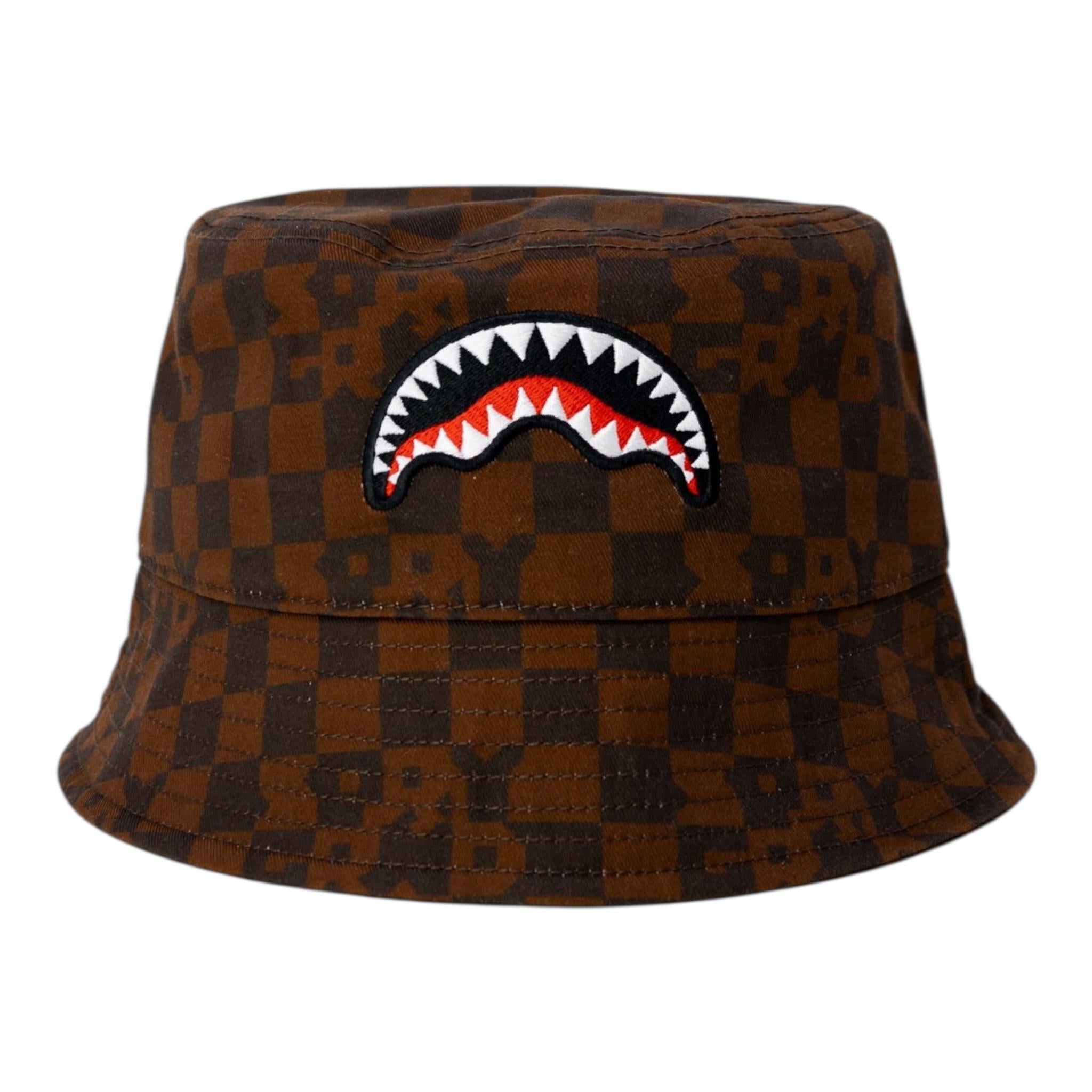 Sprayground Cappello Modello Pescatore Fantasia Quadri per Bambino SP14998GRY MARRONE SPRAYGROUND 