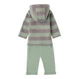 MINI BANDA completo 2pz bicolore con fantasia a righe Verde per Neonato 37647 VERDE MINI BANDA 