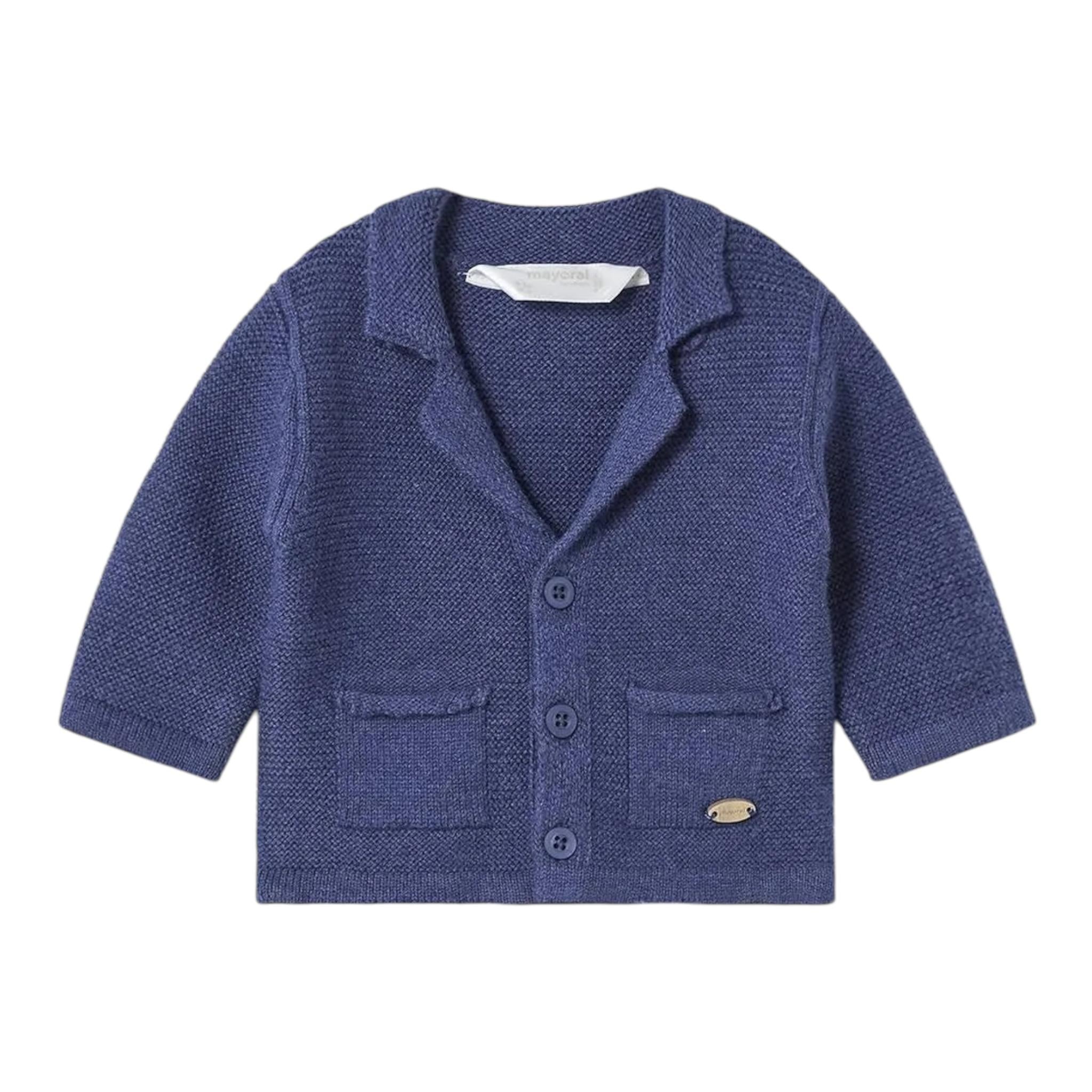 MINI BANDA cardigan tinta unita modello giacca Blu per Neonato 2308 BLU MINI BANDA 