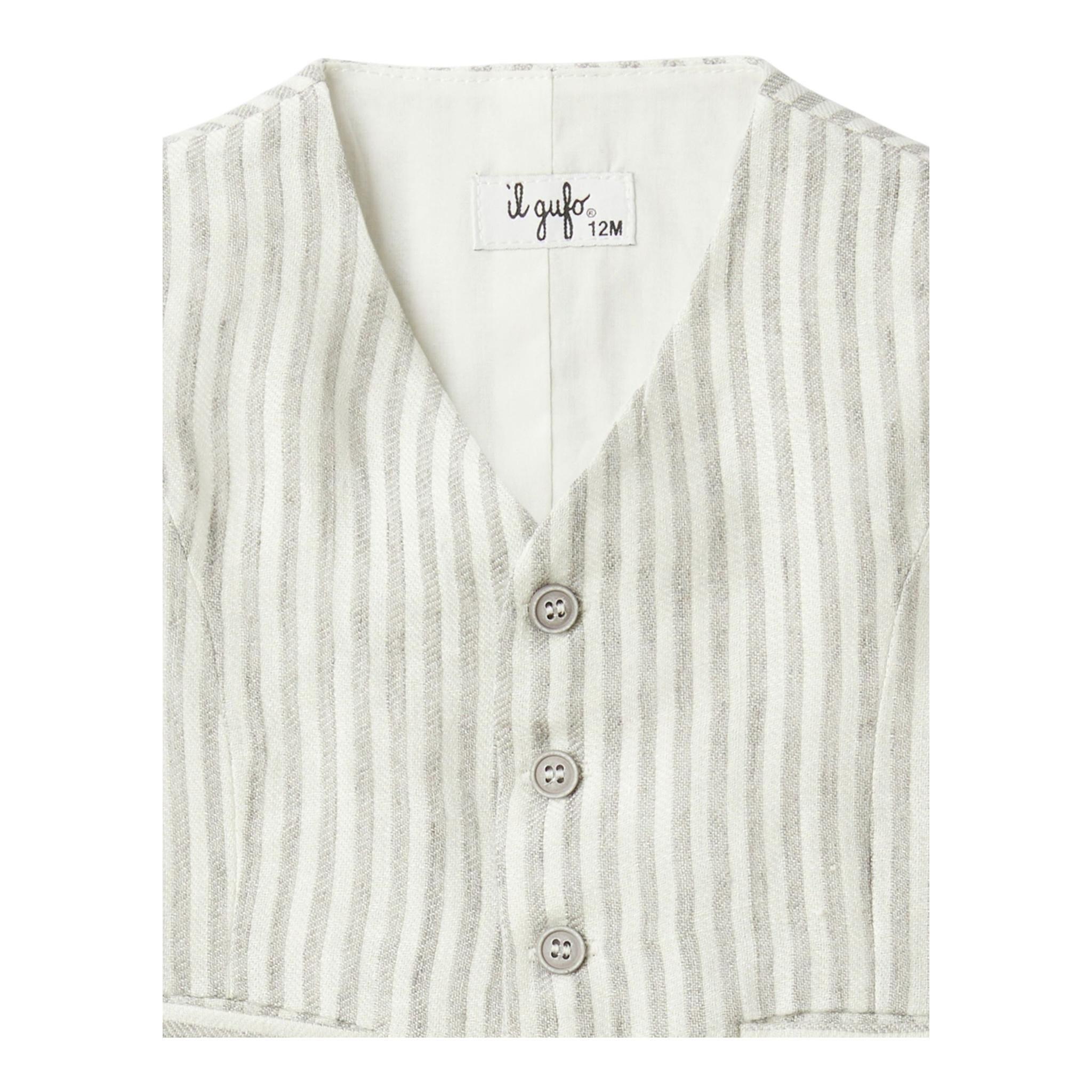 Il Gufo Gilet Fantasia A Righe per Neonato P25GI005L1018 BIANCO/BEIGE IL GUFO 