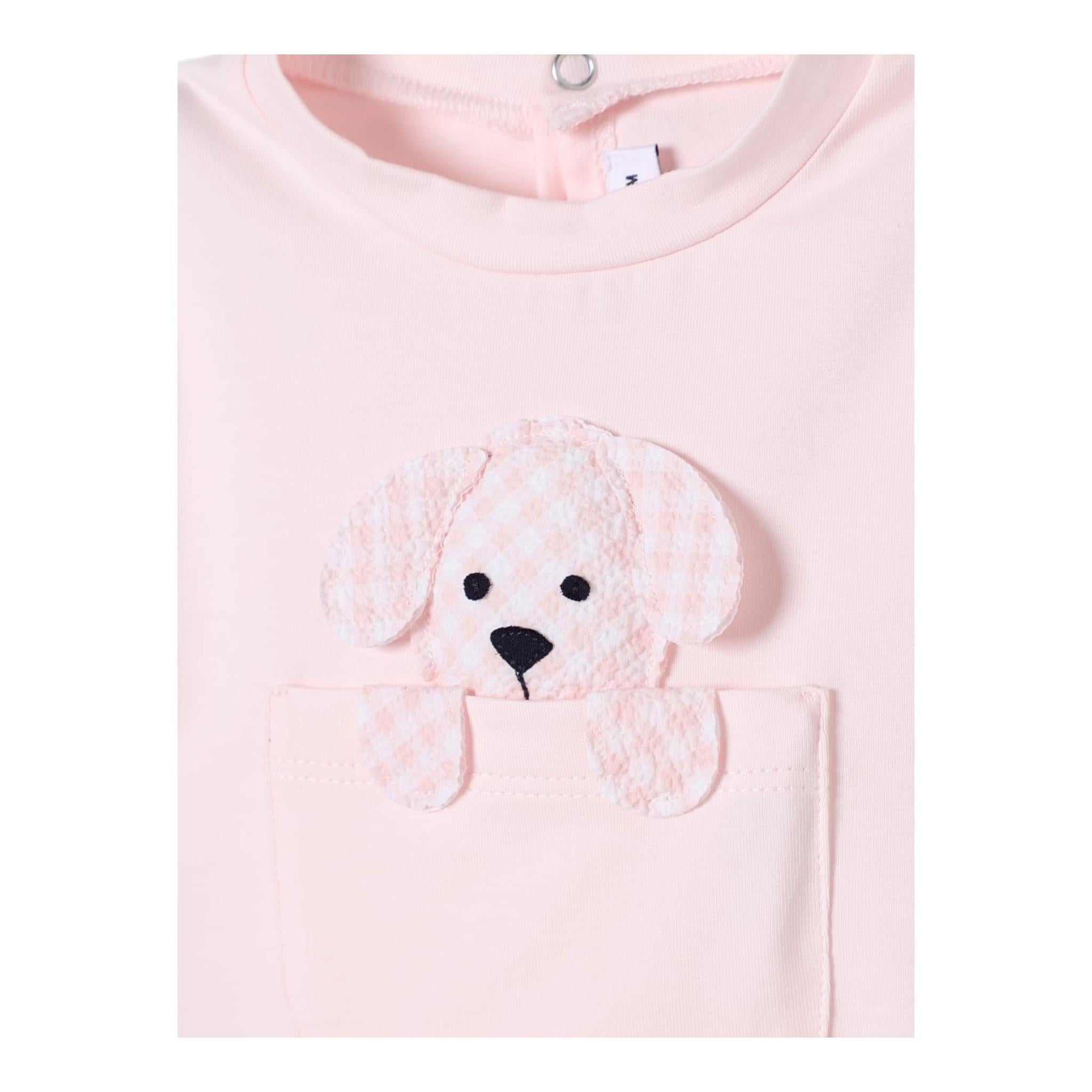 Il Gufo Pagliaccetto Mezza Manica Tinta Unita per Neonata P25TO264MF032 ROSA IL GUFO 