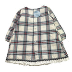 JULIANA abito tinta unita con fantasia a quadri e colletto Bianco per Neonata 24660X BIANCO JULIANA 